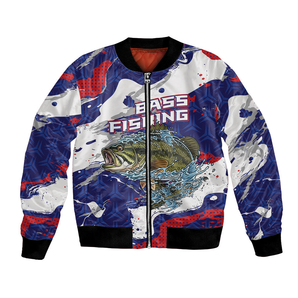 Personalized Largemouth Bass Tournament Fishing Bomber Jacket
