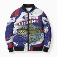 Personalized Largemouth Bass Tournament Fishing Bomber Puffer Jacket