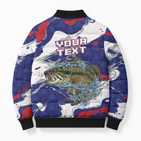 Personalized Largemouth Bass Tournament Fishing Bomber Puffer Jacket