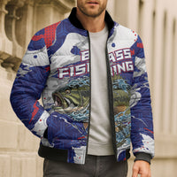 Personalized Largemouth Bass Tournament Fishing Bomber Puffer Jacket