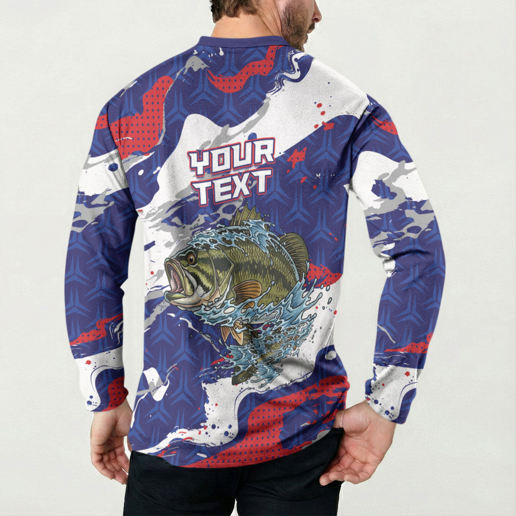 Personalized Largemouth Bass Tournament Fishing Button Sweatshirt
