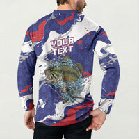 Personalized Largemouth Bass Tournament Fishing Button Sweatshirt