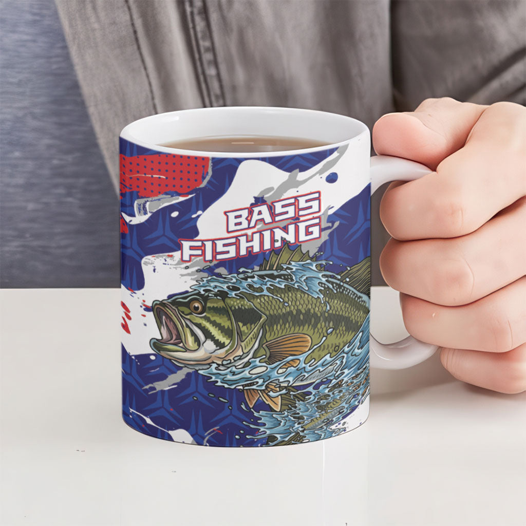 Personalized Largemouth Bass Tournament Fishing Ceramic Mug