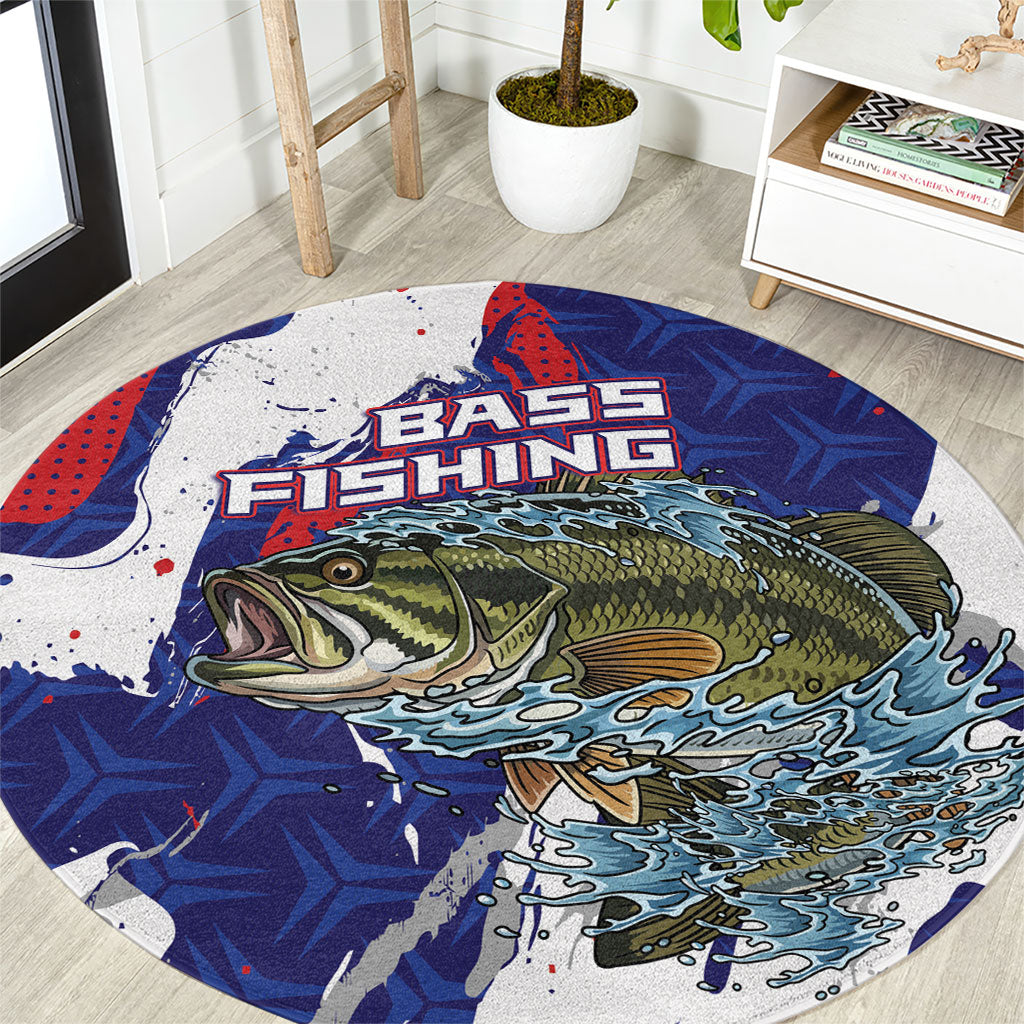 Largemouth Bass Tournament Fishing Round Carpet
