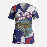 Personalized Largemouth Bass Tournament Fishing Scrub Top