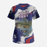 Personalized Largemouth Bass Tournament Fishing Scrub Top