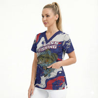 Personalized Largemouth Bass Tournament Fishing Scrub Top