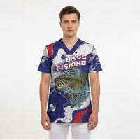 Personalized Largemouth Bass Tournament Fishing Scrub Top