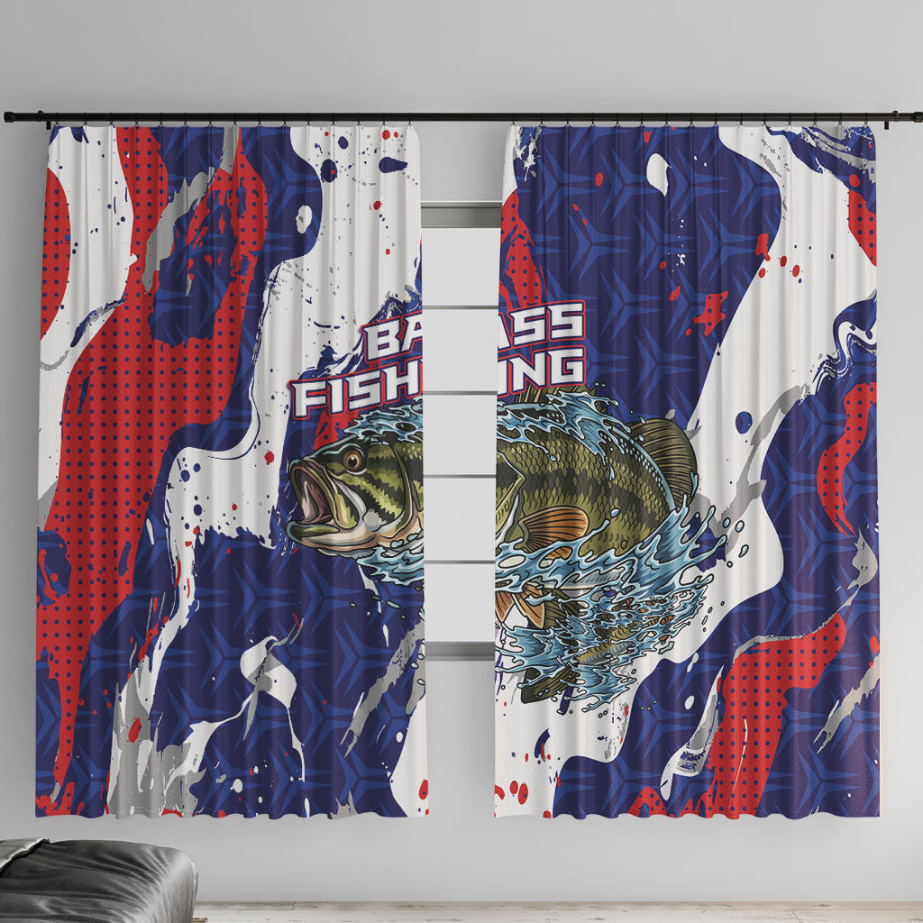 Largemouth Bass Tournament Fishing Window Curtain