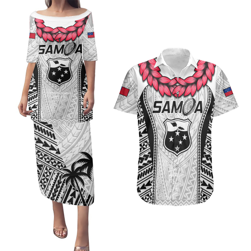 Samoa Rugby Couples Matching Puletasi Dress and Hawaiian Shirt Go Champions World Cup 2023 Polynesian Unique LT9 - Wonder Print Shop