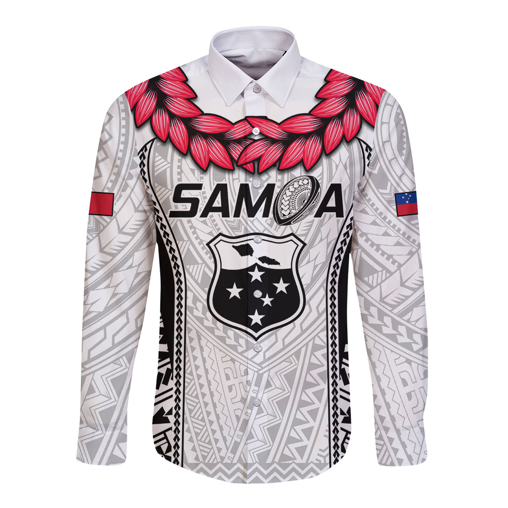 Samoa Rugby Long Sleeve Button Shirt Go Champions World Cup 2023 Polynesian Unique - Wonder Print Shop