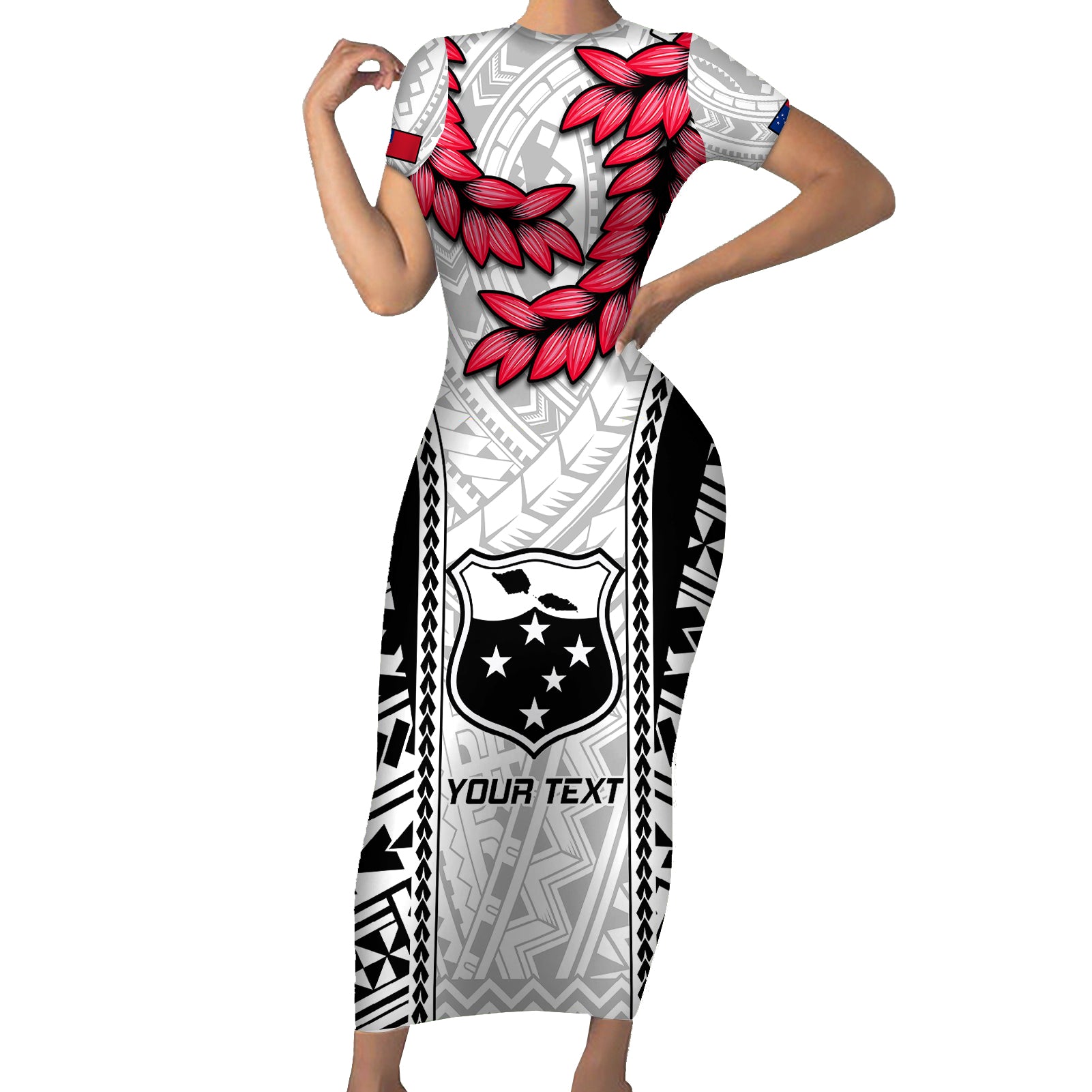 Custom Samoa Rugby Short Sleeve Bodycon Dress Go Champions World Cup 2023 Polynesian Unique - Wonder Print Shop