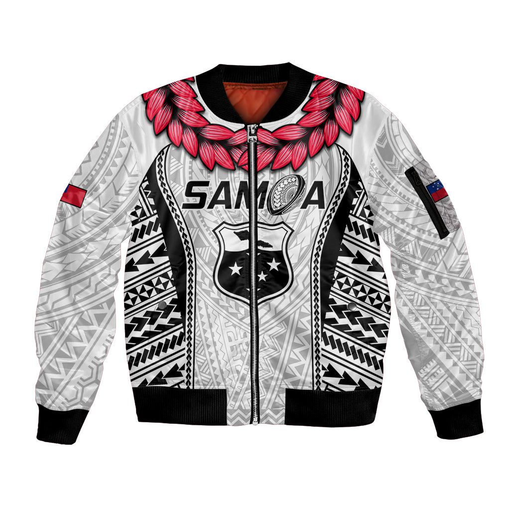 Custom Samoa Rugby Sleeve Zip Bomber Jacket Go Champions World Cup 2023 Polynesian Unique - Wonder Print Shop