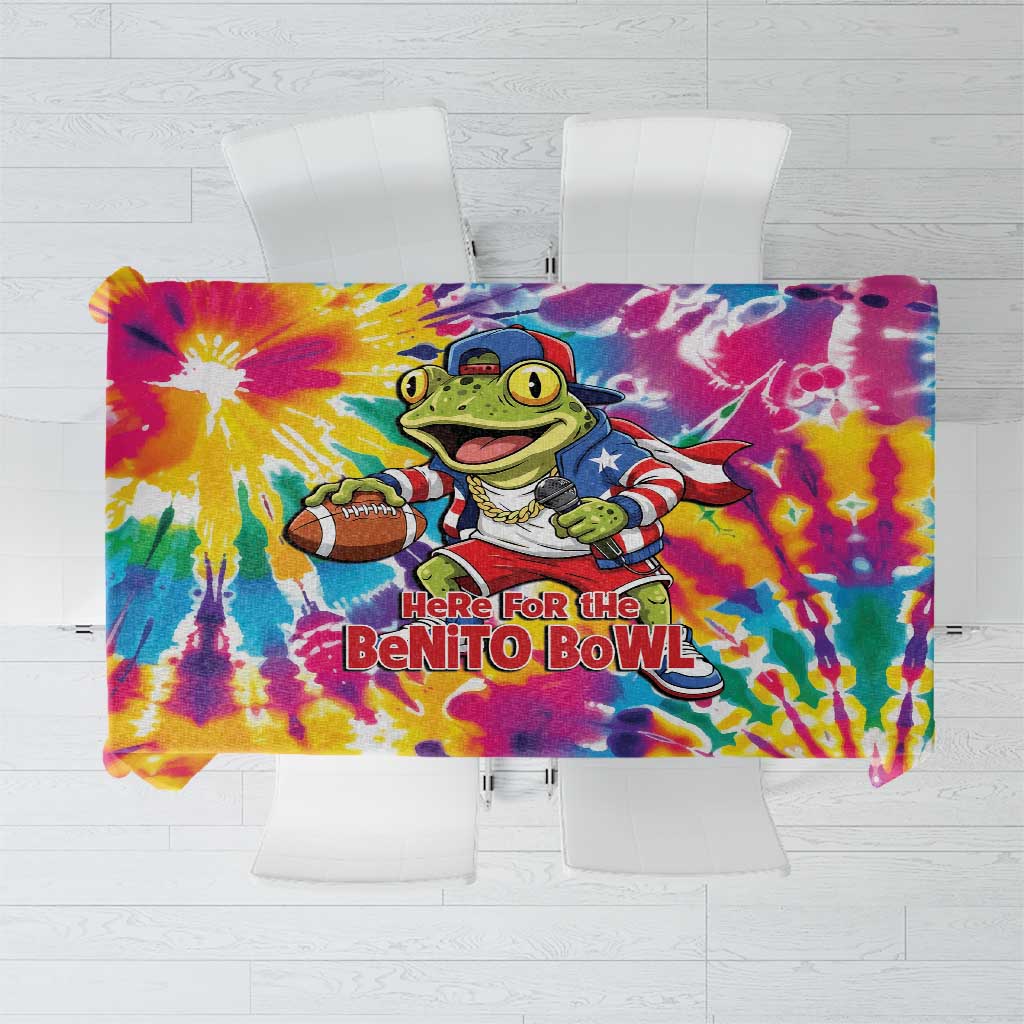 Funny Benito Coqui Frog Tablecloth Puerto Rican Coquí Football