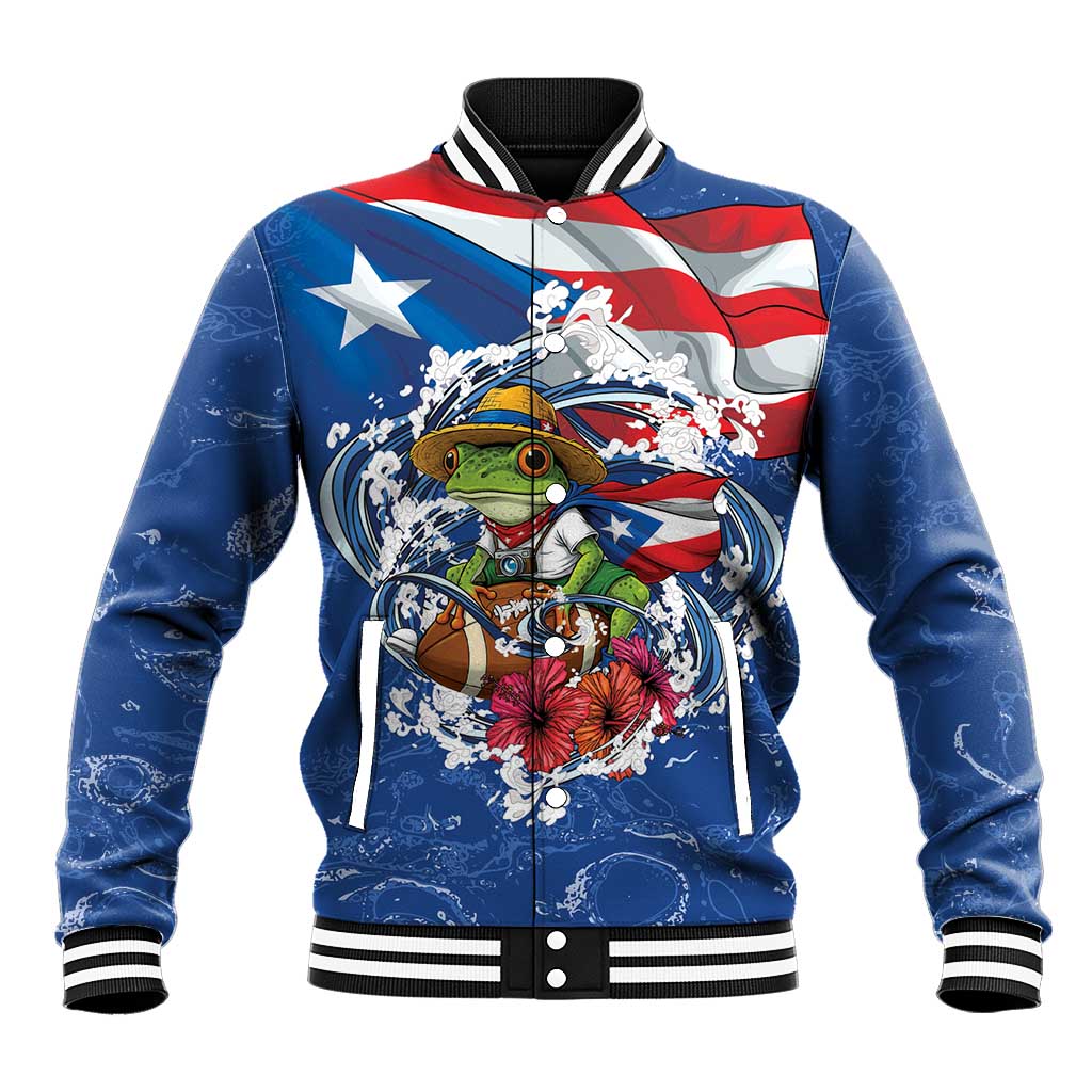 Puerto Rican Coquí Football Baseball Jacket Here For The Benito Bowl