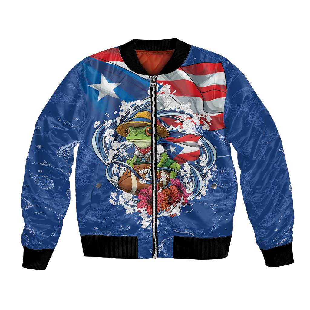 Puerto Rican Coquí Football Bomber Jacket Here For The Benito Bowl