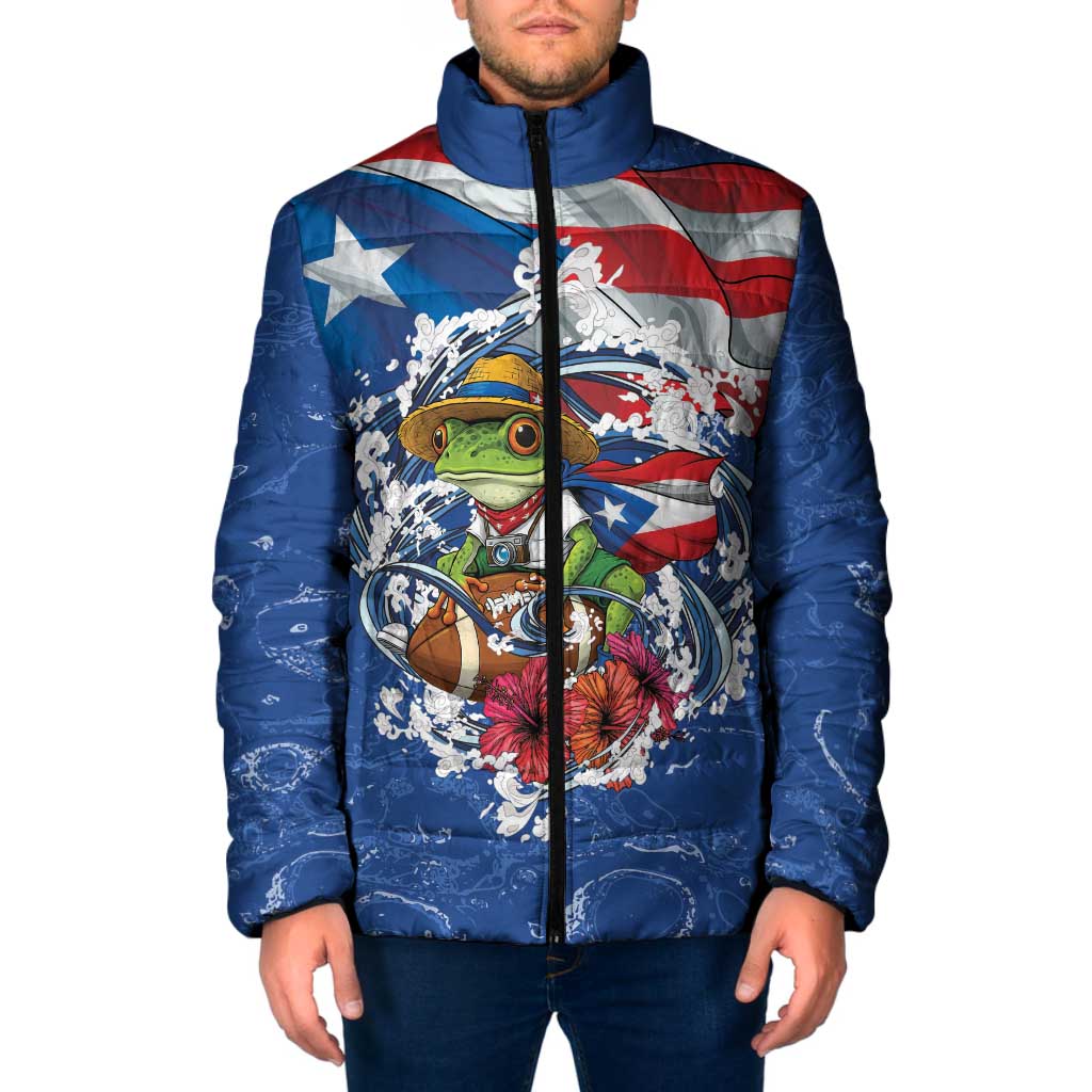 Puerto Rican Coquí Football Padded Jacket Here For The Benito Bowl
