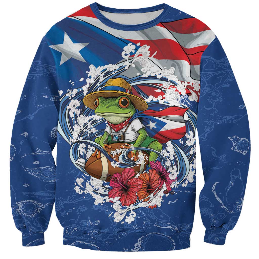 Puerto Rican Coquí Football Sweatshirt Here For The Benito Bowl