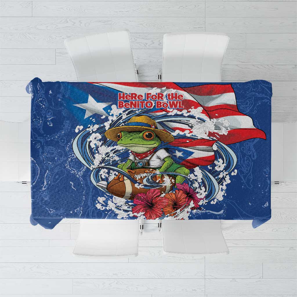 Puerto Rican Coquí Football Tablecloth Here For The Benito Bowl