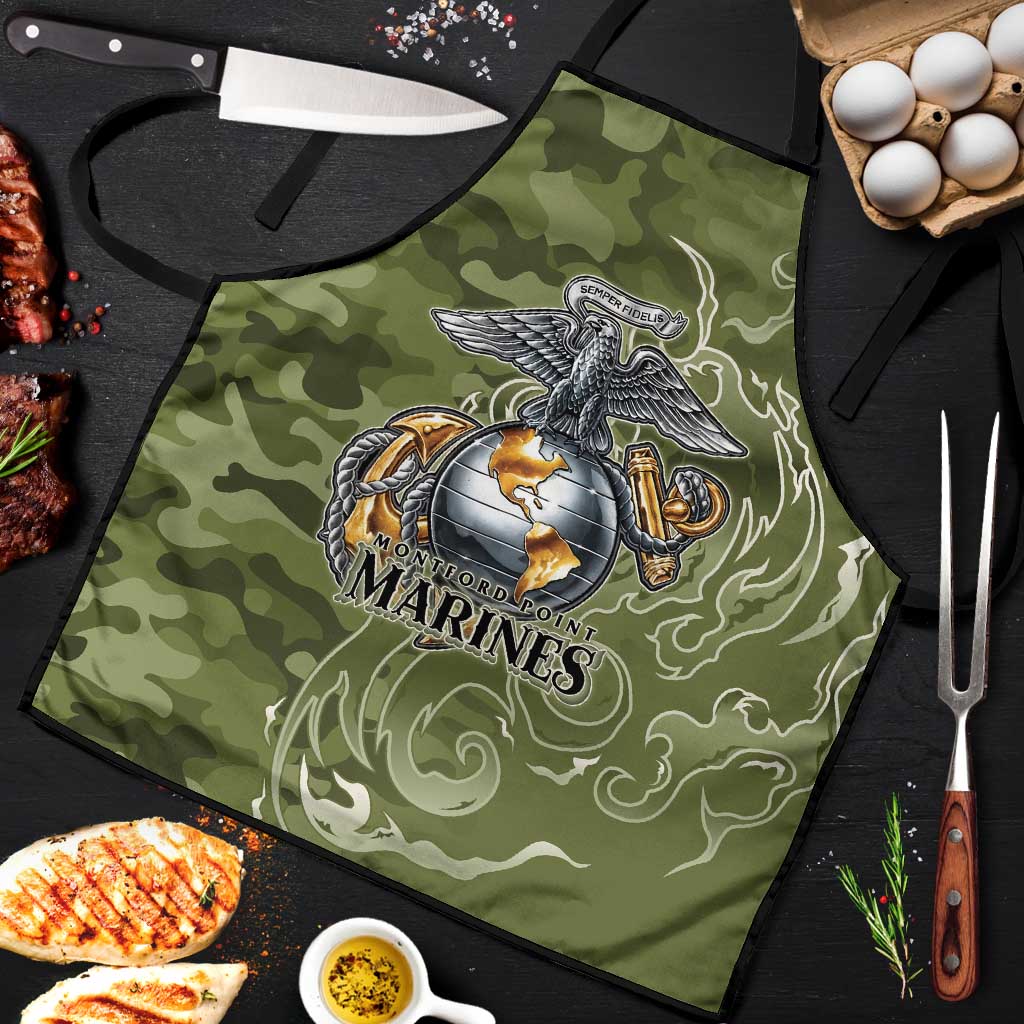 Montford Point Marines Apron Flame Fire Military Green Camo