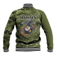 Montford Point Marines Baseball Jacket Flame Fire Military Green Camo