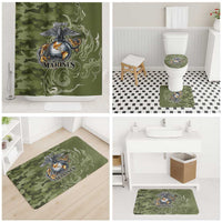 Montford Point Marines Bathroom Set Flame Fire Military Green Camo