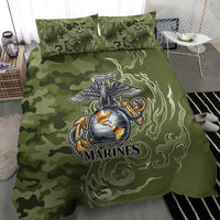 Montford Point Marines Bedding Set Flame Fire Military Green Camo