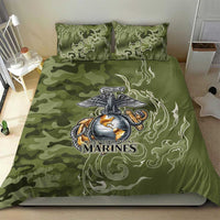 Montford Point Marines Bedding Set Flame Fire Military Green Camo