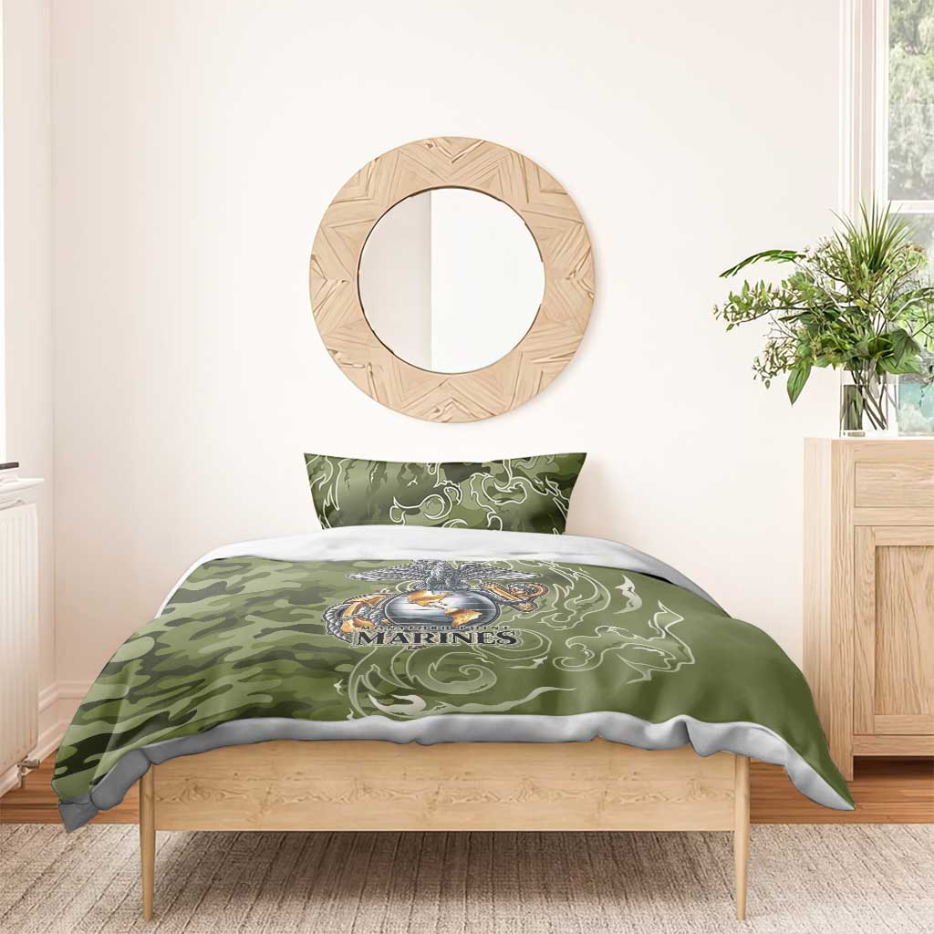 Montford Point Marines Bedding Set Flame Fire Military Green Camo