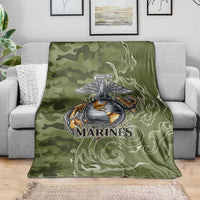 Montford Point Marines Blanket Flame Fire Military Green Camo
