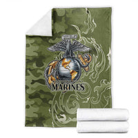 Montford Point Marines Blanket Flame Fire Military Green Camo
