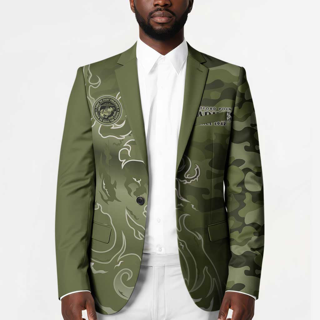 Montford Point Marines Blazer Flame Fire Military Green Camo