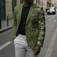 Montford Point Marines Blazer Flame Fire Military Green Camo