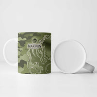 Montford Point Marines Ceramic Mug Flame Fire Military Green Camo