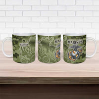 Montford Point Marines Ceramic Mug Flame Fire Military Green Camo