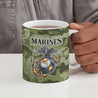 Montford Point Marines Ceramic Mug Flame Fire Military Green Camo