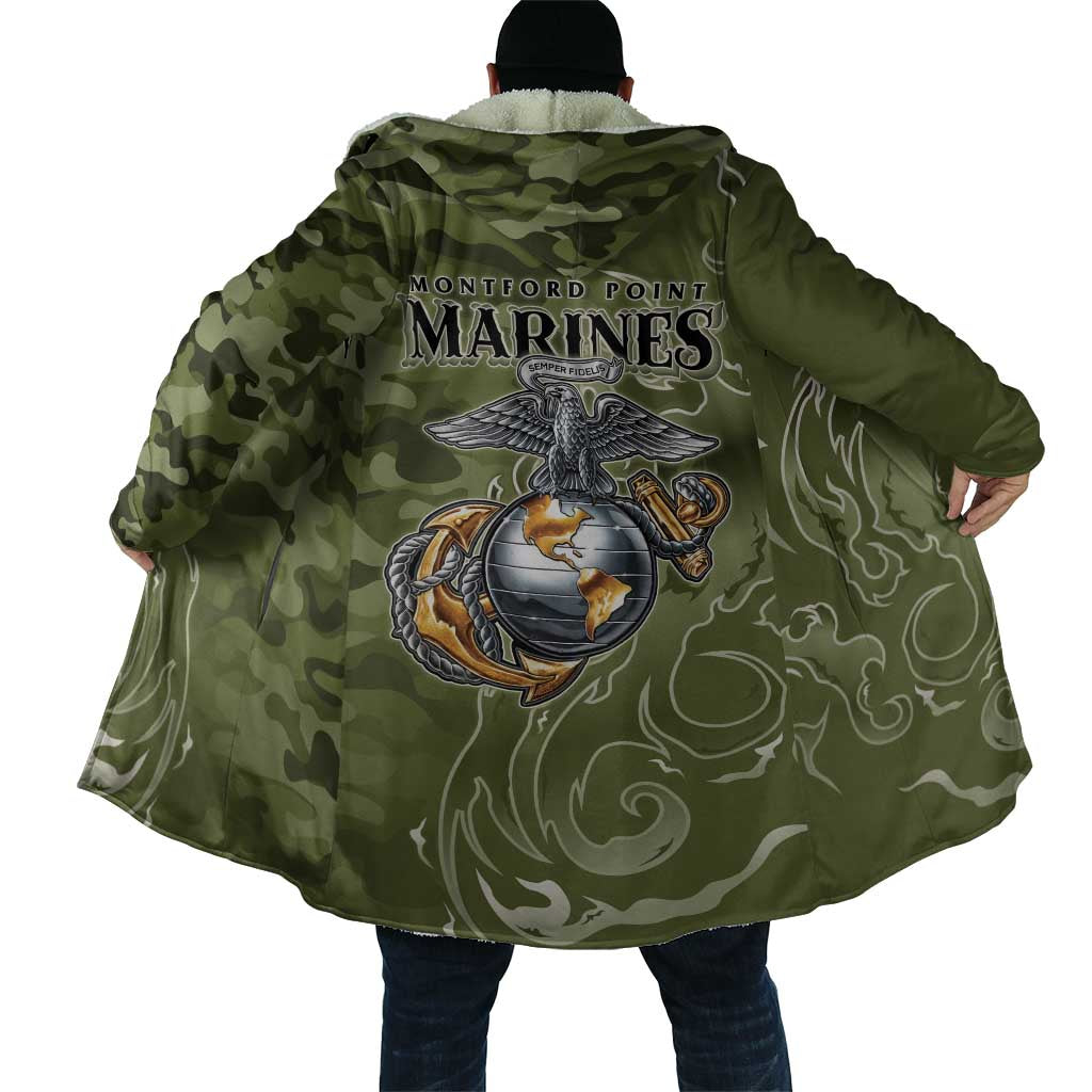 Montford Point Marines Cloak Flame Fire Military Green Camo