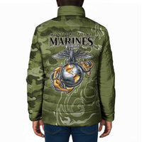 Montford Point Marines Padded Jacket Flame Fire Military Green Camo