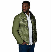 Montford Point Marines Padded Jacket Flame Fire Military Green Camo