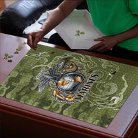 Montford Point Marines Puzzle Flame Fire Military Green Camo