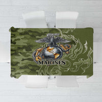 Montford Point Marines Tablecloth Flame Fire Military Green Camo