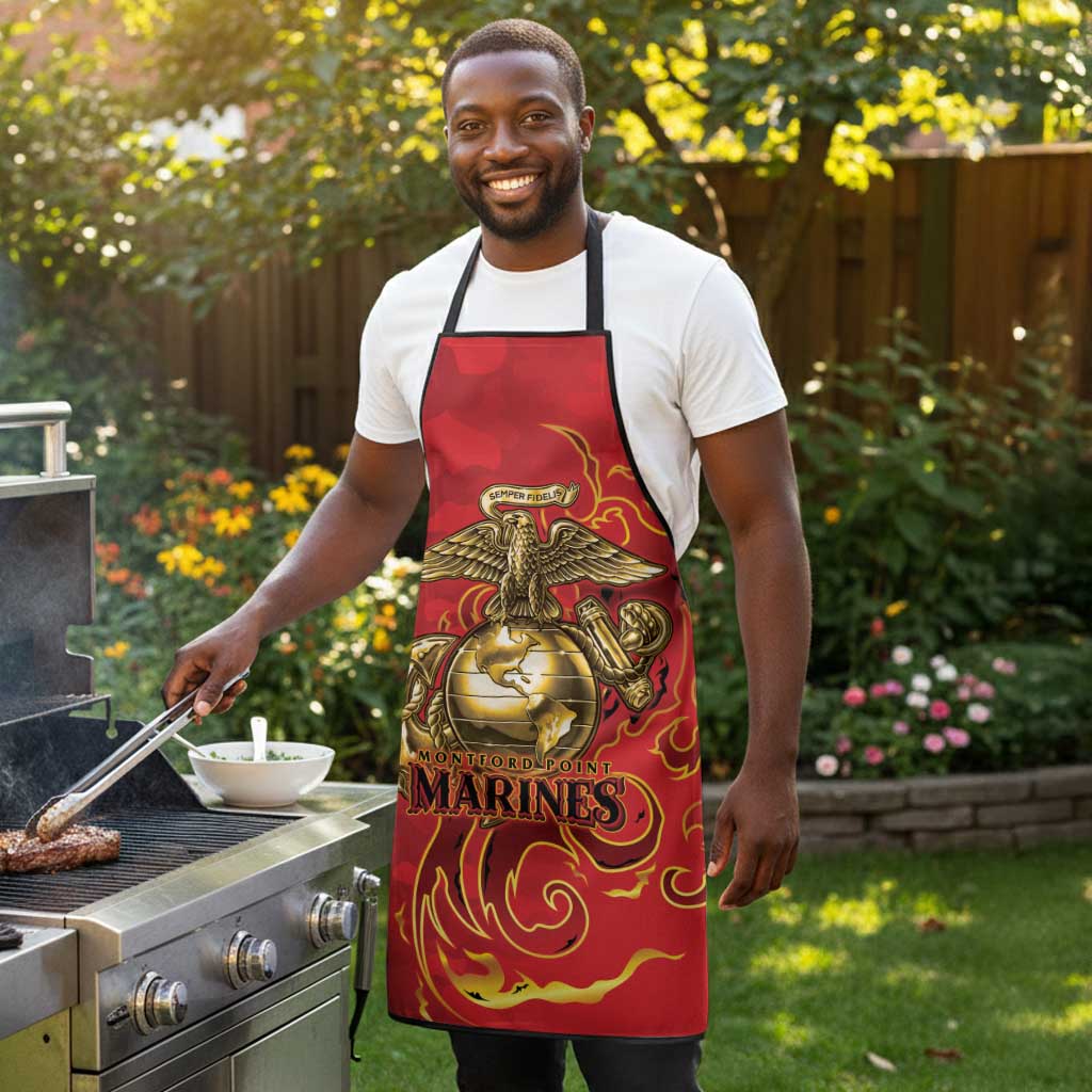 Montford Point Marines Apron Flame Fire Military Red Camo