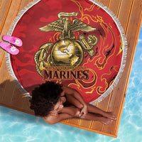 Montford Point Marines Beach Blanket Flame Fire Military Red Camo