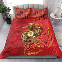 Montford Point Marines Bedding Set Flame Fire Military Red Camo