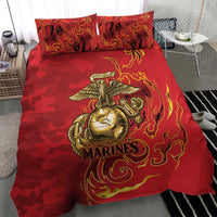 Montford Point Marines Bedding Set Flame Fire Military Red Camo