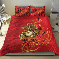 Montford Point Marines Bedding Set Flame Fire Military Red Camo