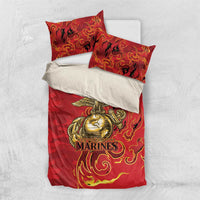 Montford Point Marines Bedding Set Flame Fire Military Red Camo