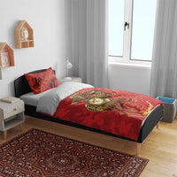 Montford Point Marines Bedding Set Flame Fire Military Red Camo