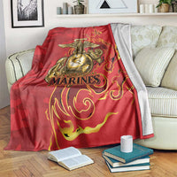 Montford Point Marines Blanket Flame Fire Military Red Camo