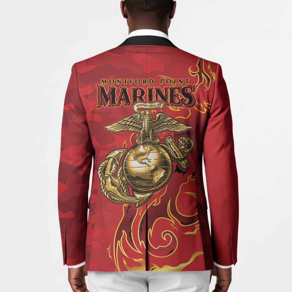 Montford Point Marines Blazer Flame Fire Military Red Camo
